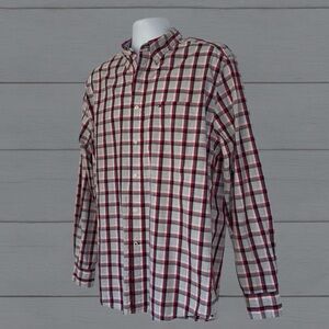 Tommy Hilfiger Classic Fit Plaid Button-Up  Men’s L Red White Blue Long Sleeve